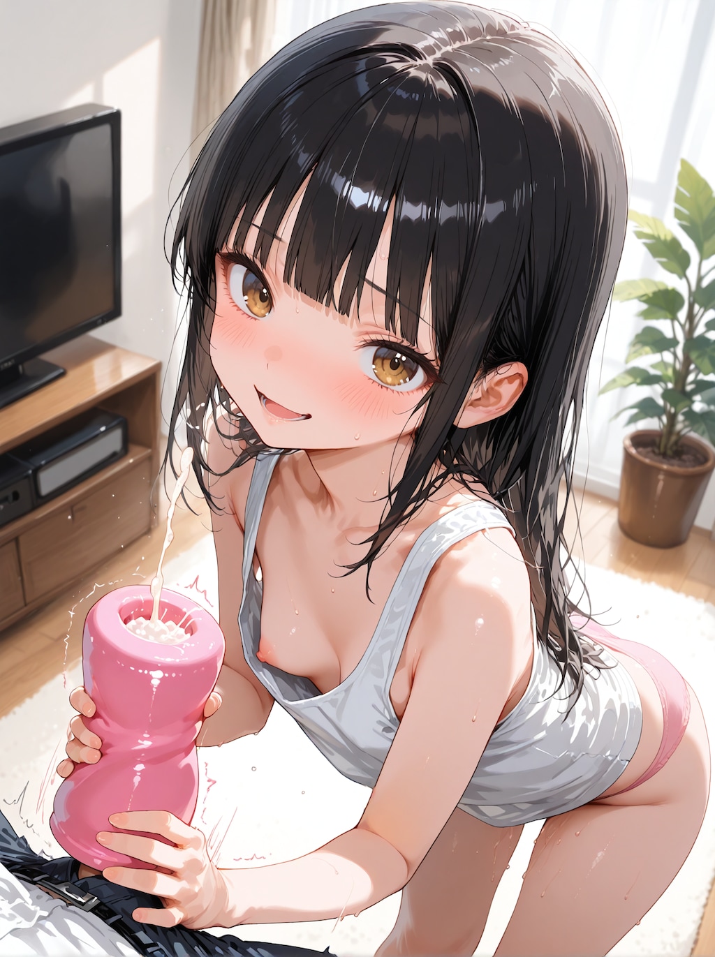 メスガキ妹×手コキ×乳首ちら