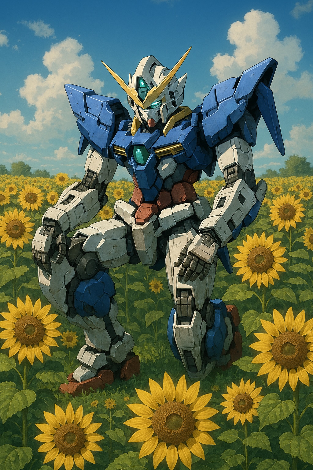 ひまわり畑のガンダム