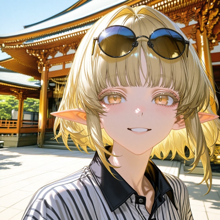 観光するエルフさん