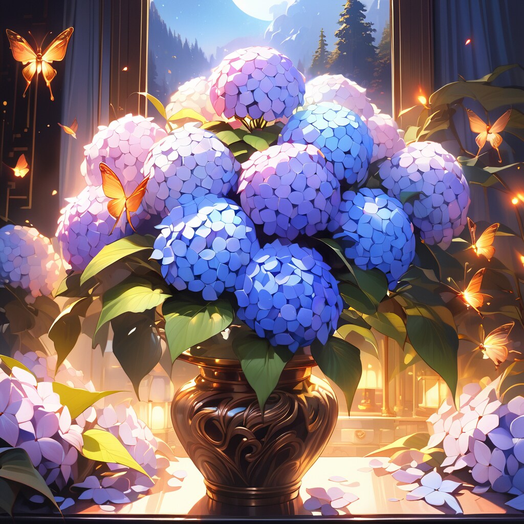 紫陽花と蛍（ちちぷい）