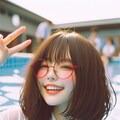 眼鏡女子 楓と学校のプール 3枚目