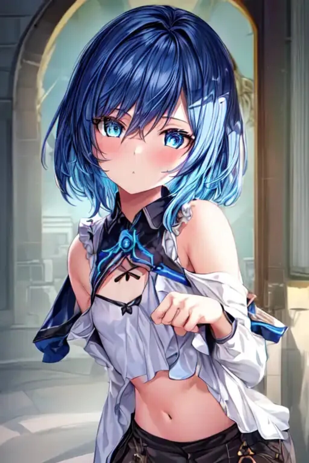 服装と場所を指定せずに生成してみた（理乃編）