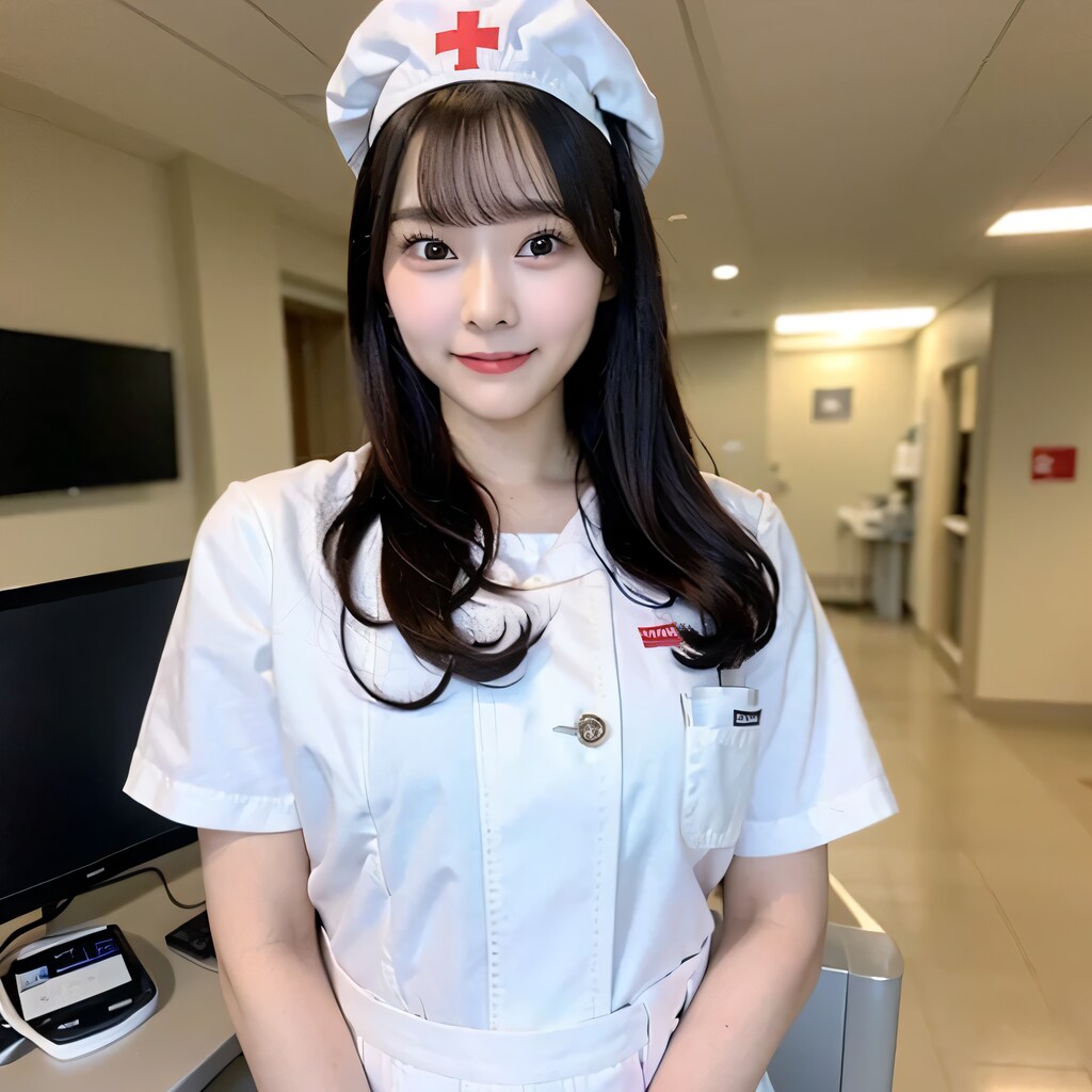 黒髪ロングで白衣の美女１２９