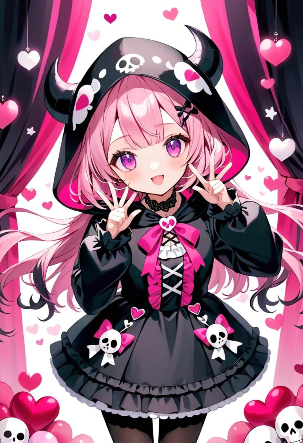 ファンシーでゴスロリ風に