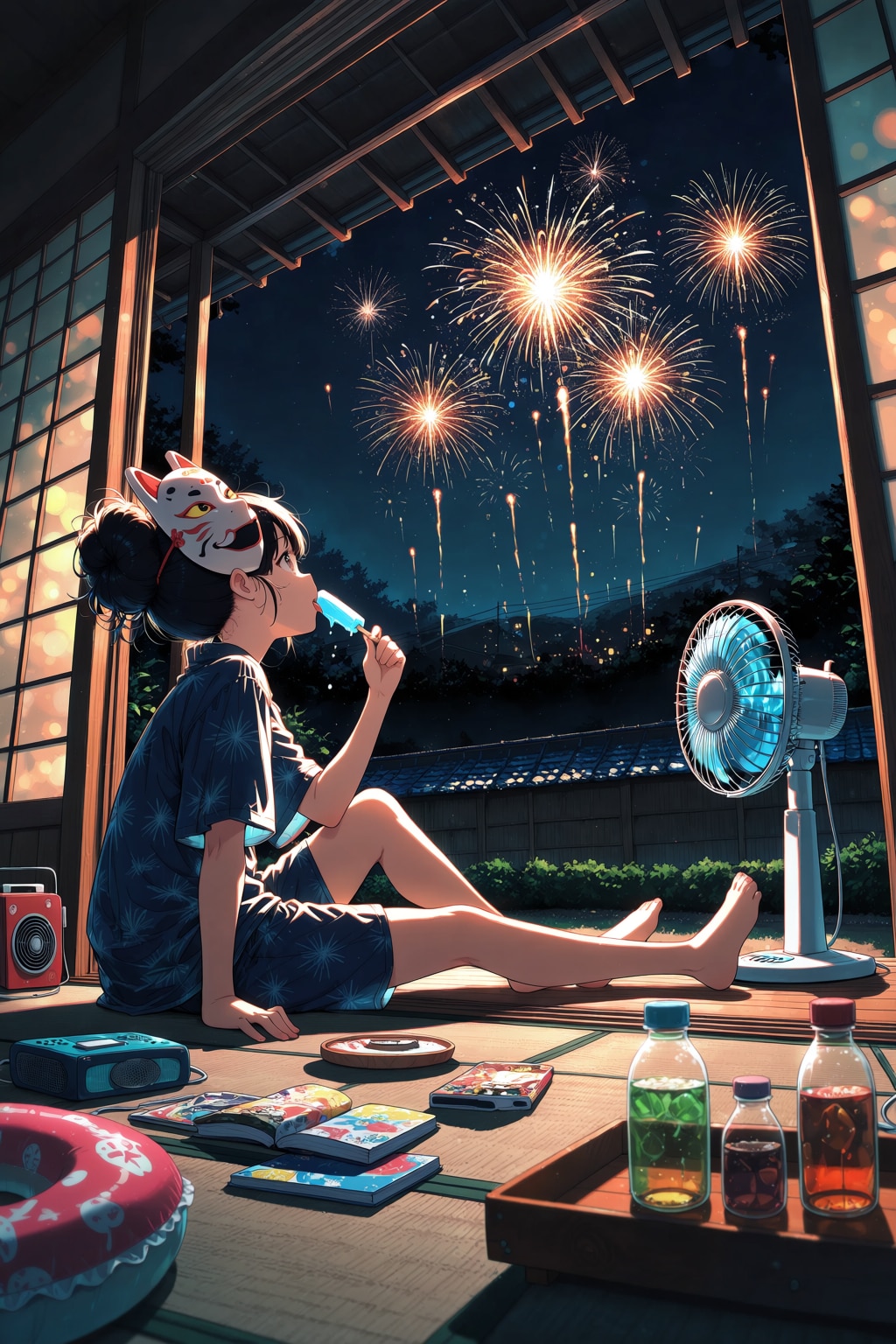 打ち上げ花火が見える家
