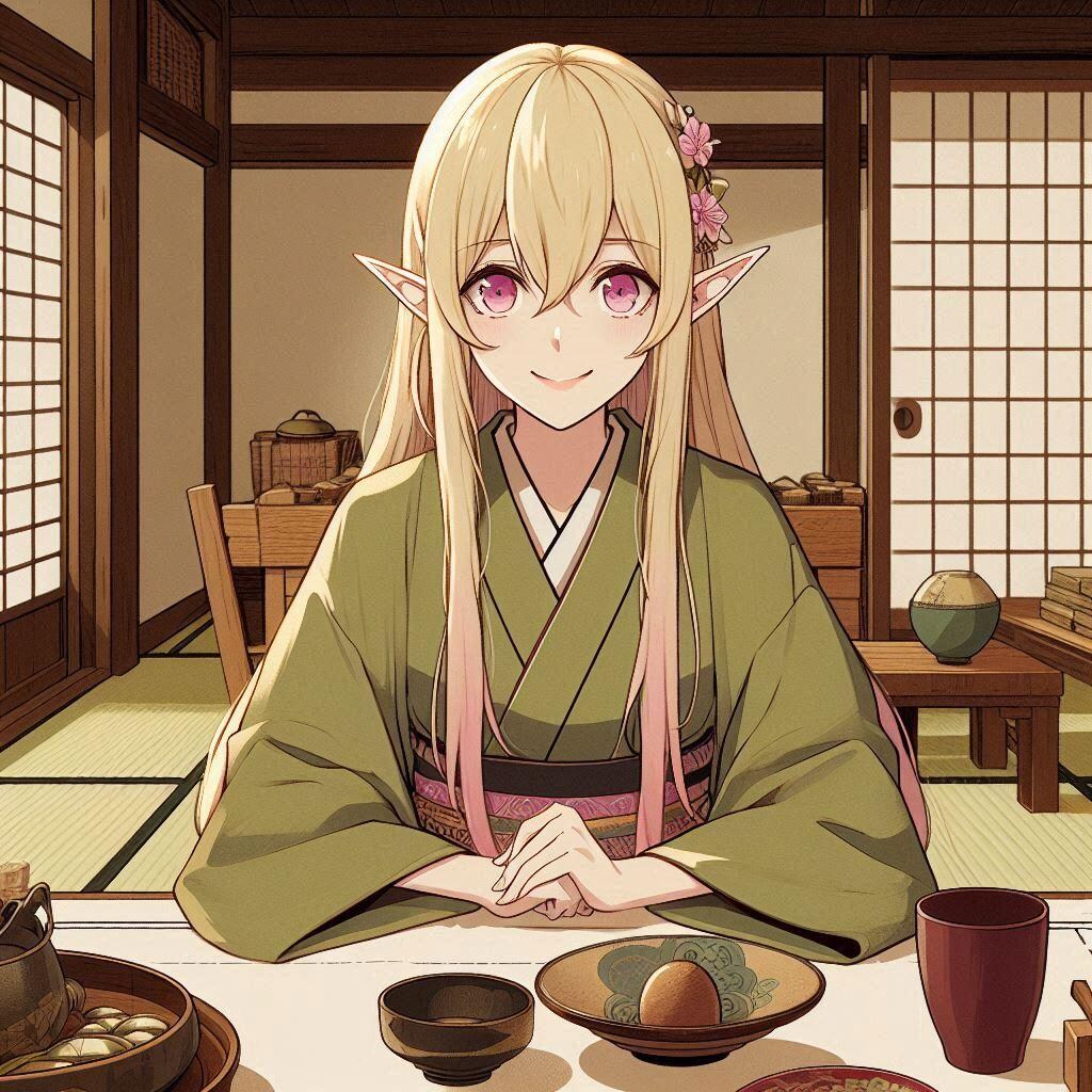 旅行を満喫するエルフさん