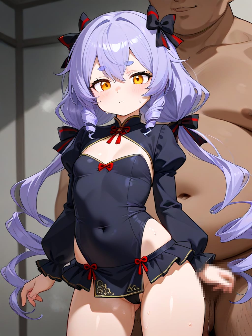 ドワーフ女の子と背後から