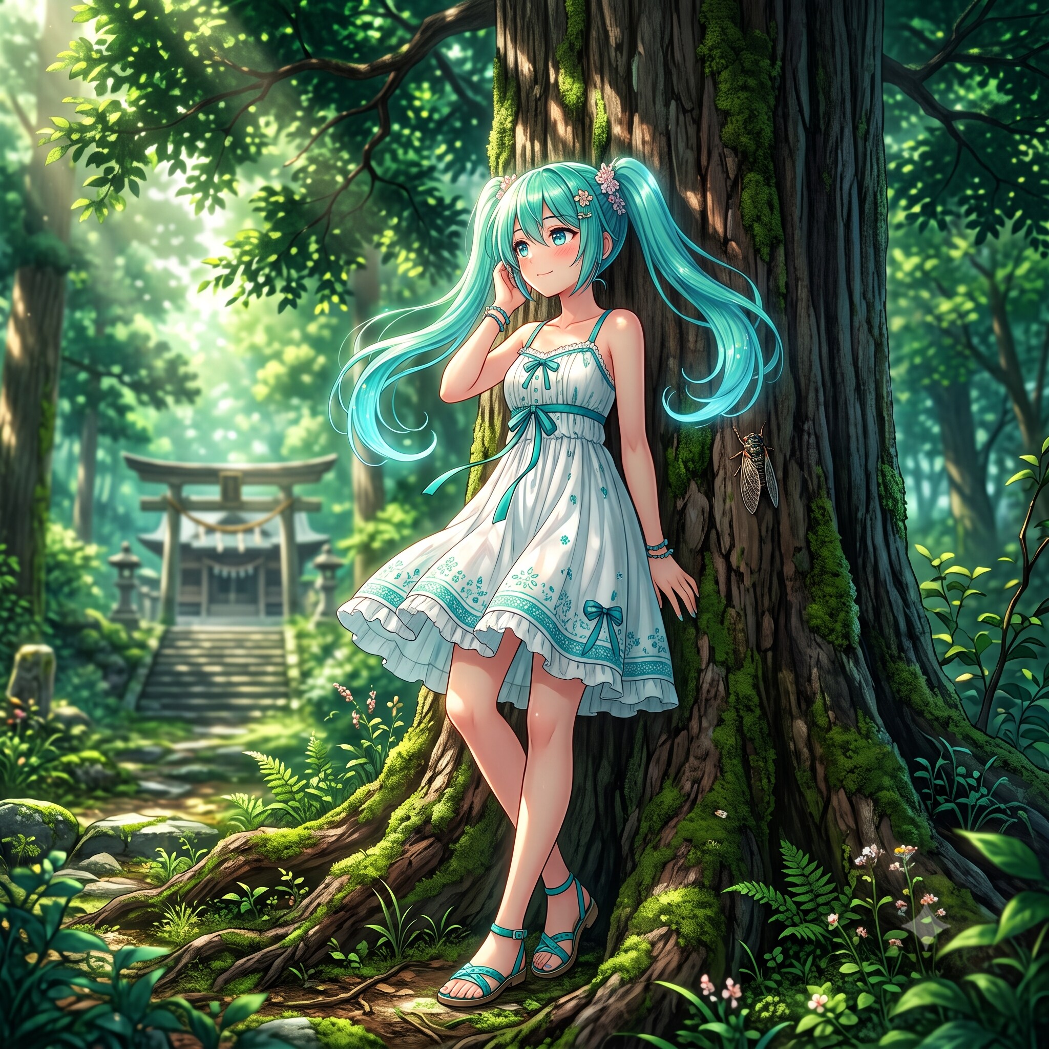 蝉時雨の中にミクさん