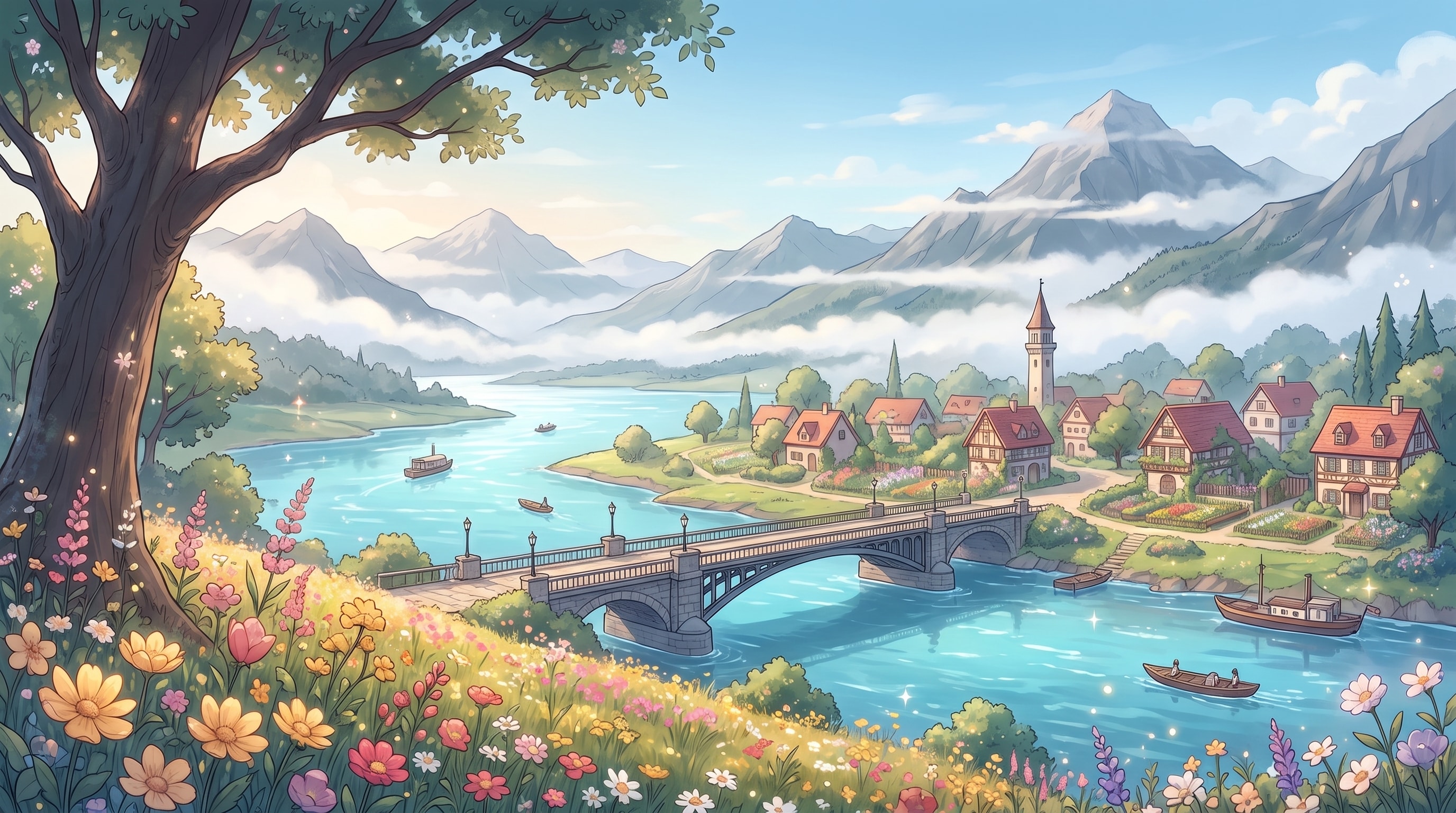 翠嶺花湖春景 | の人気AIイラスト・グラビア