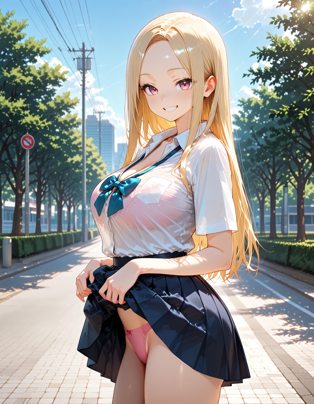 笑顔でパンツ見せてくれるギャル