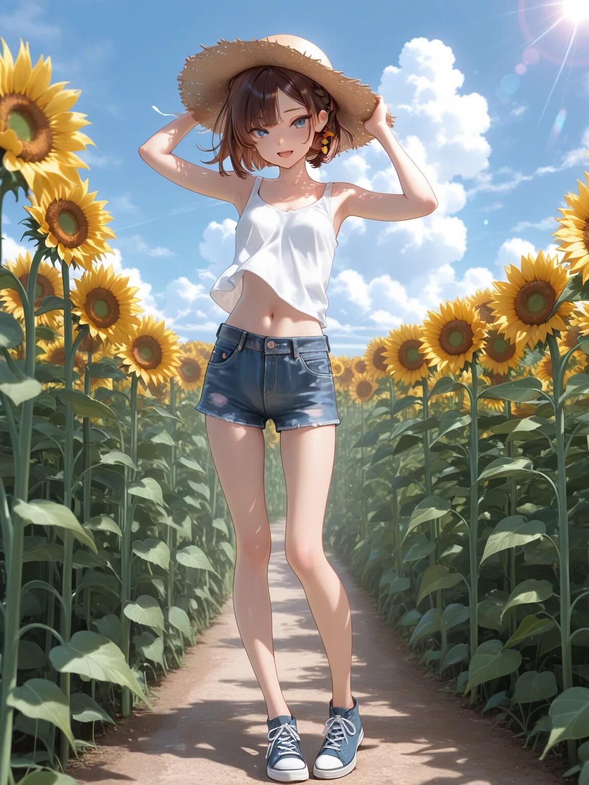 ひまわり畑で