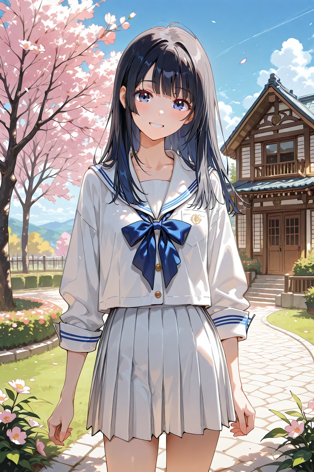 桜と女学生②