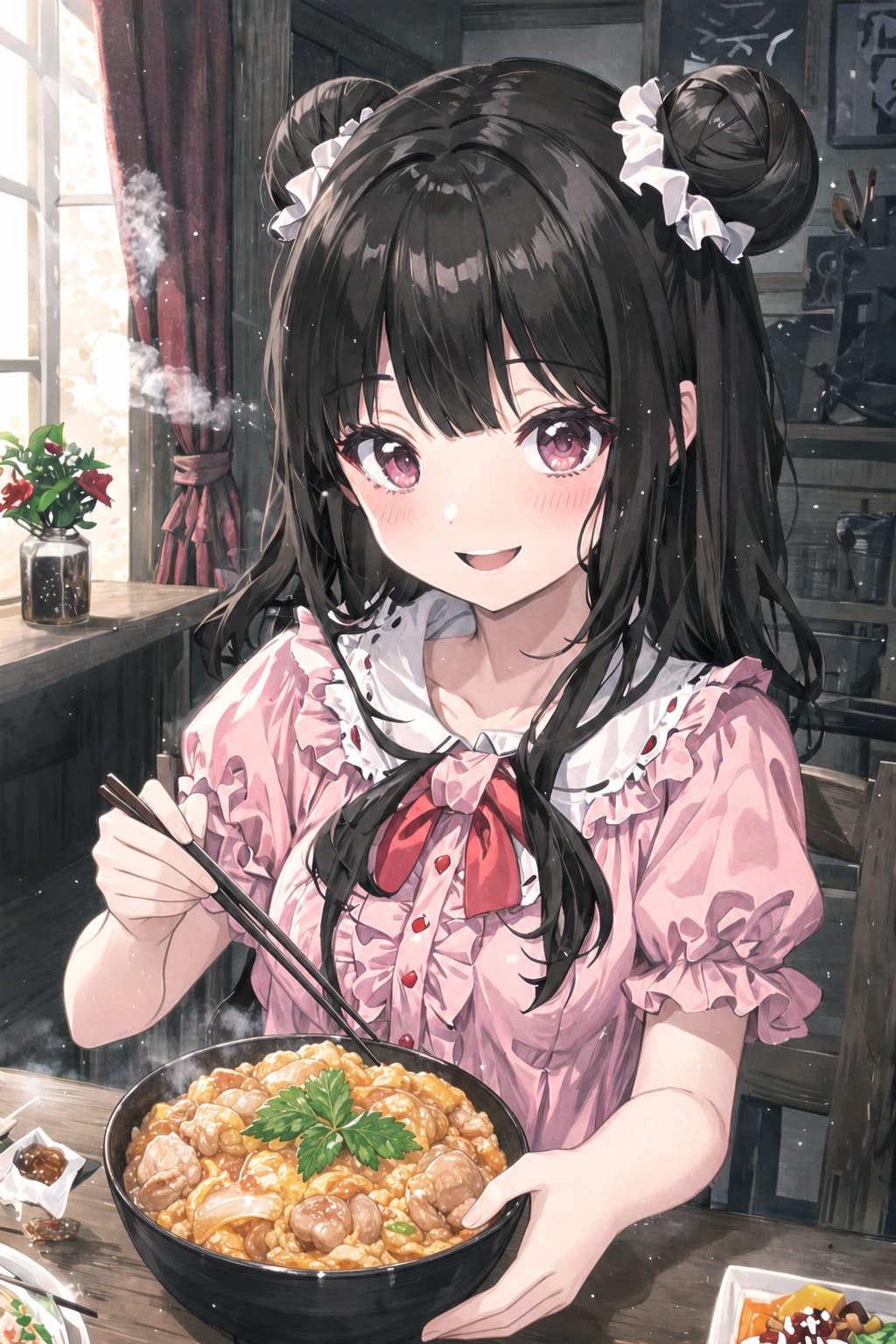 おやこどんをたべるのです