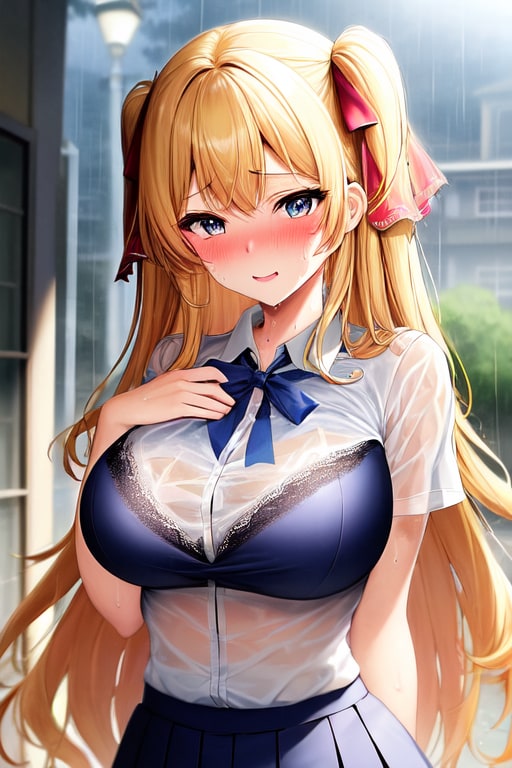 透けブラJK