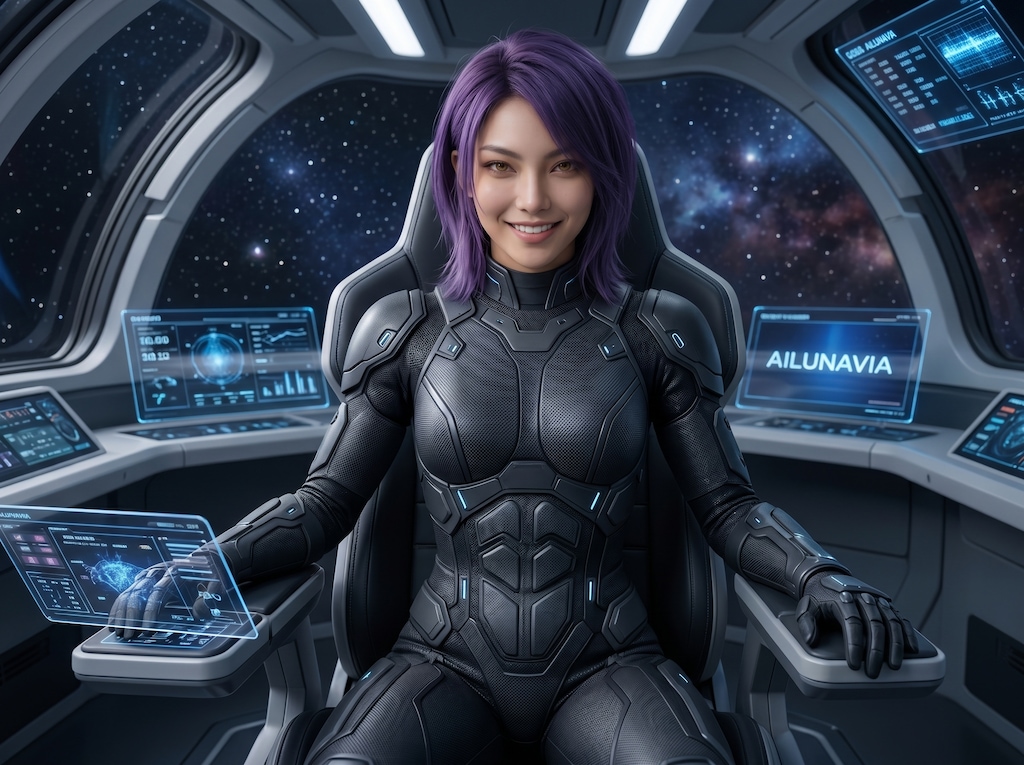 AILU 宇宙船コクピットで