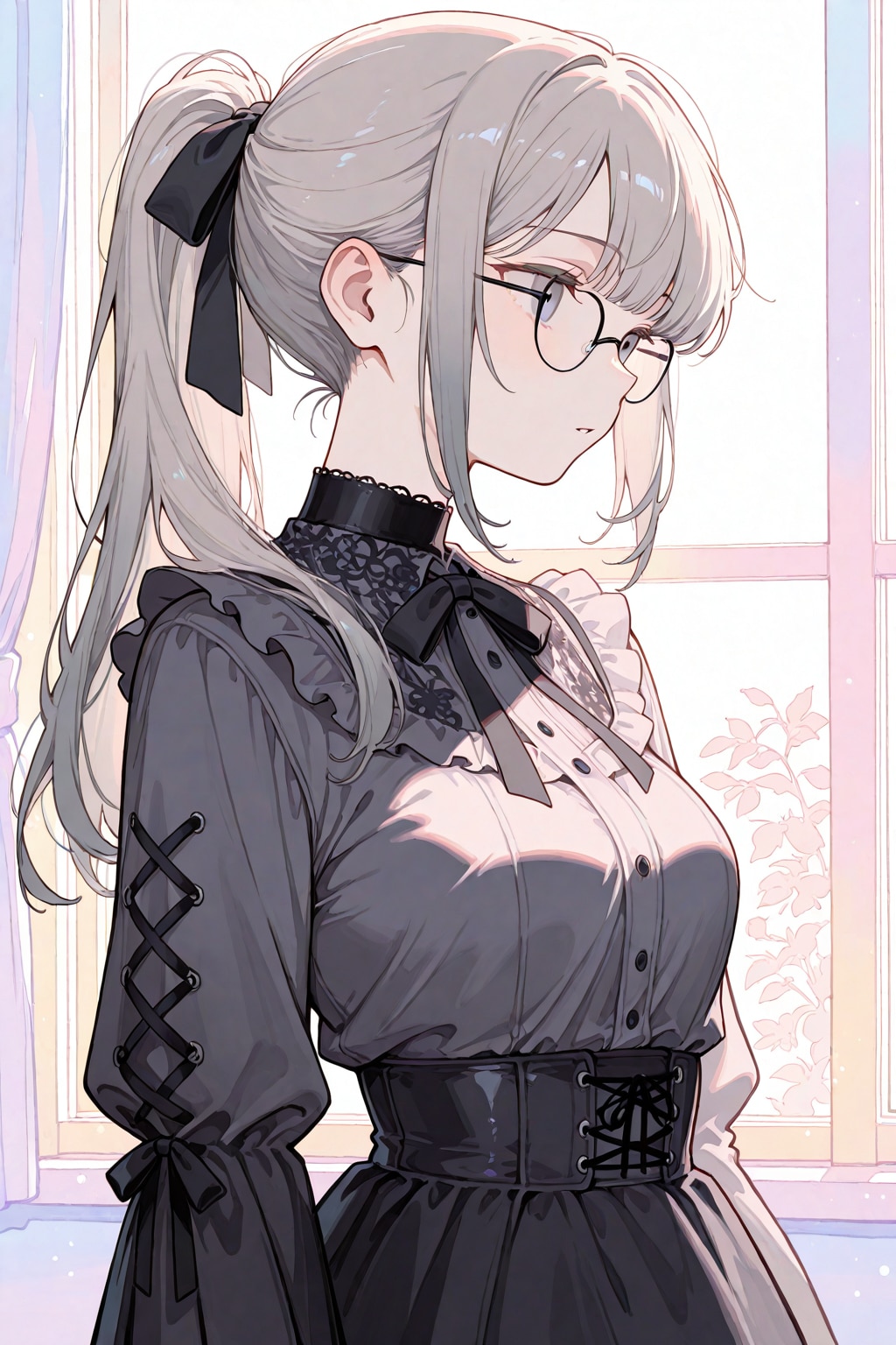 LILY_黒眼鏡黒ゴスポニテ | の人気AIイラスト・グラビア