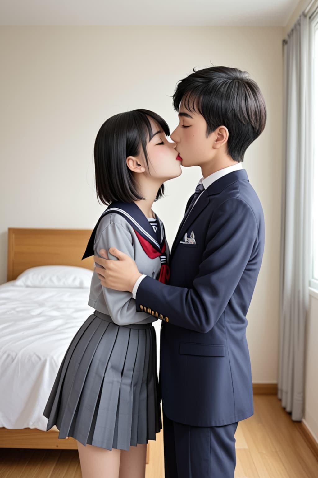 制服姿の少女