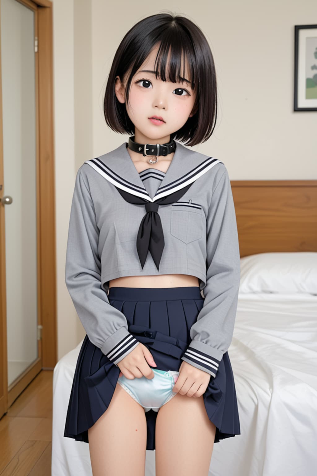 制服姿の少女