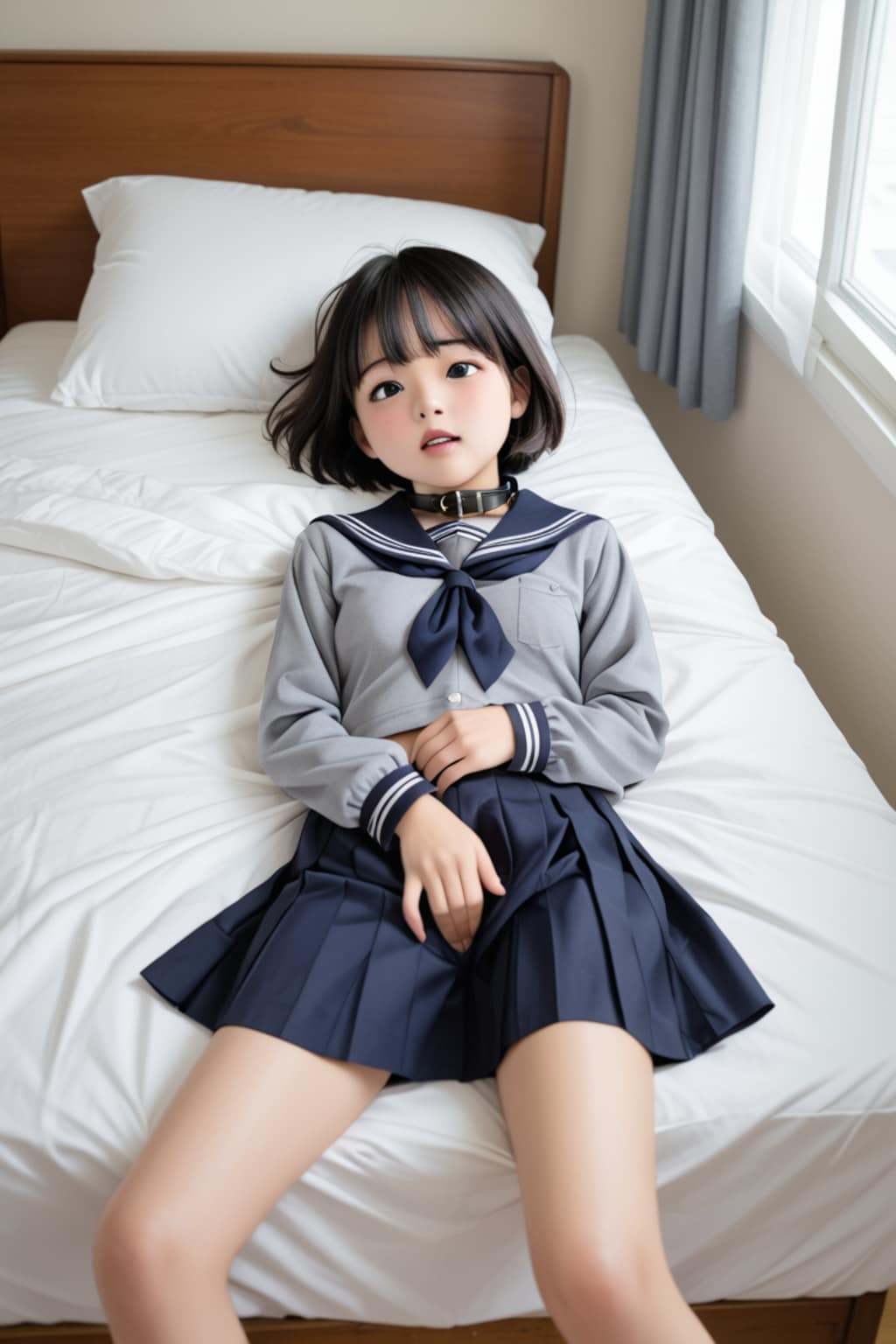 制服姿の少女