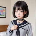制服姿の少女 2枚目