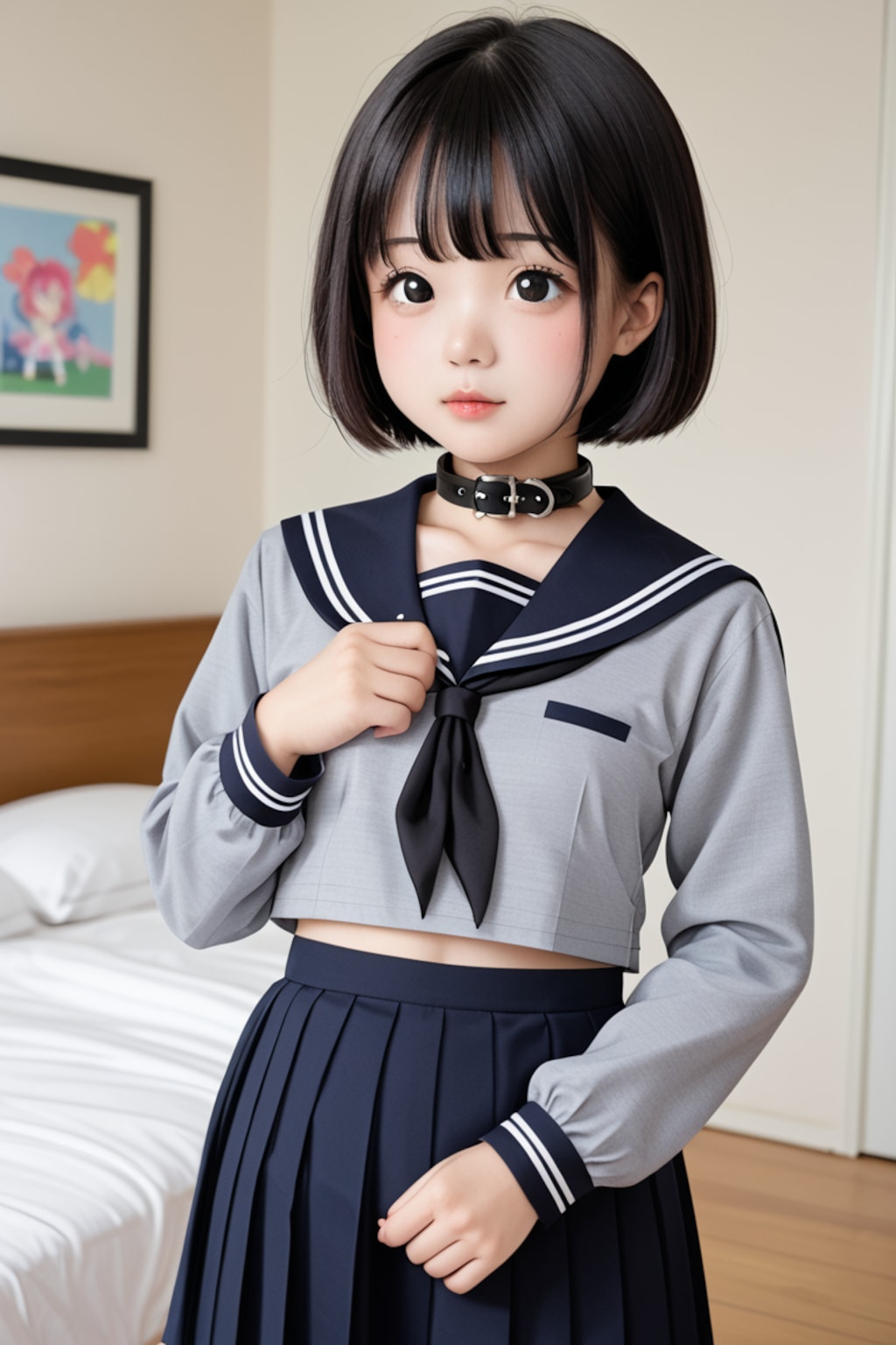 制服姿の少女