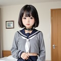 制服姿の少女 5枚目