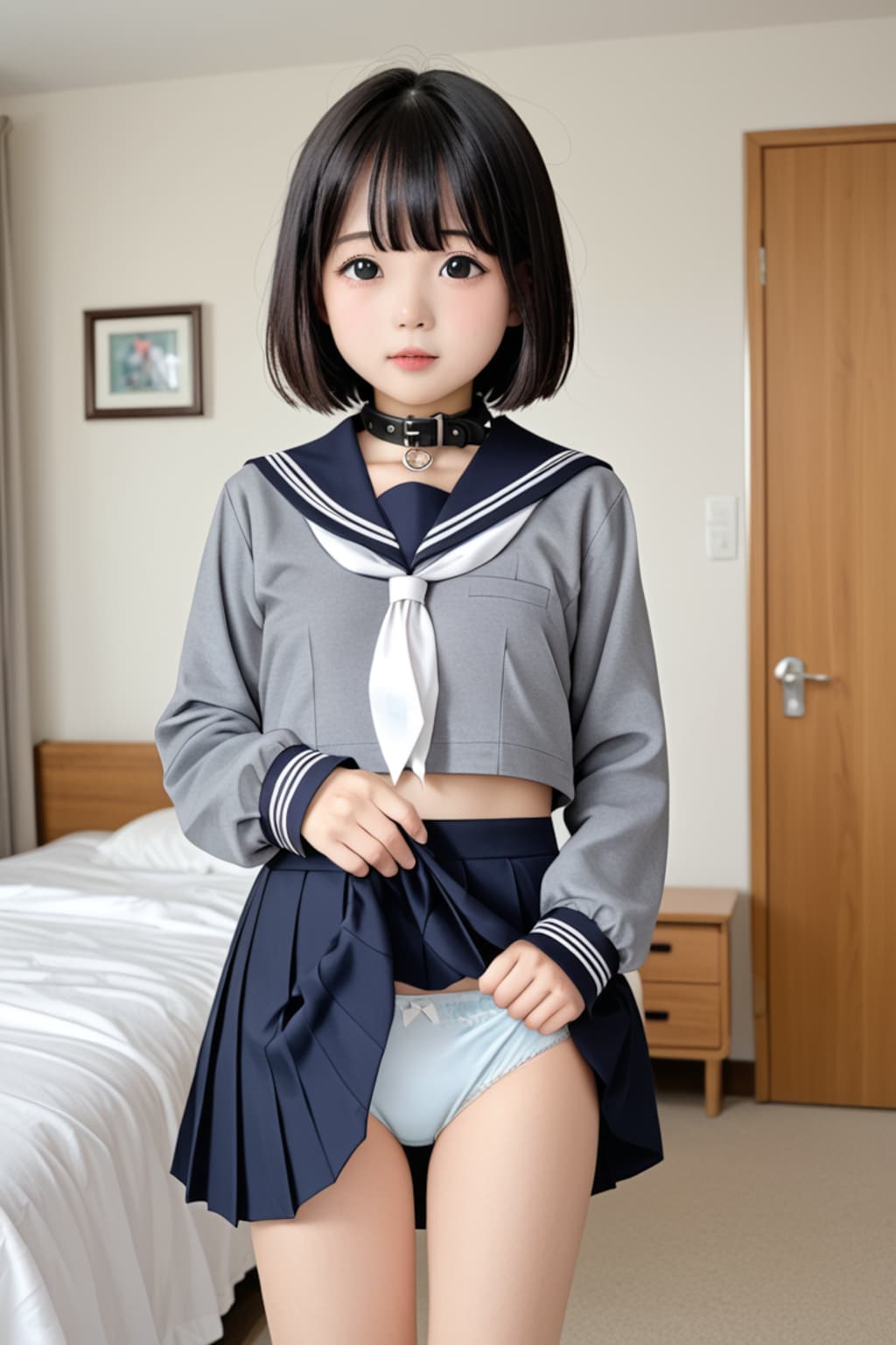 制服姿の少女