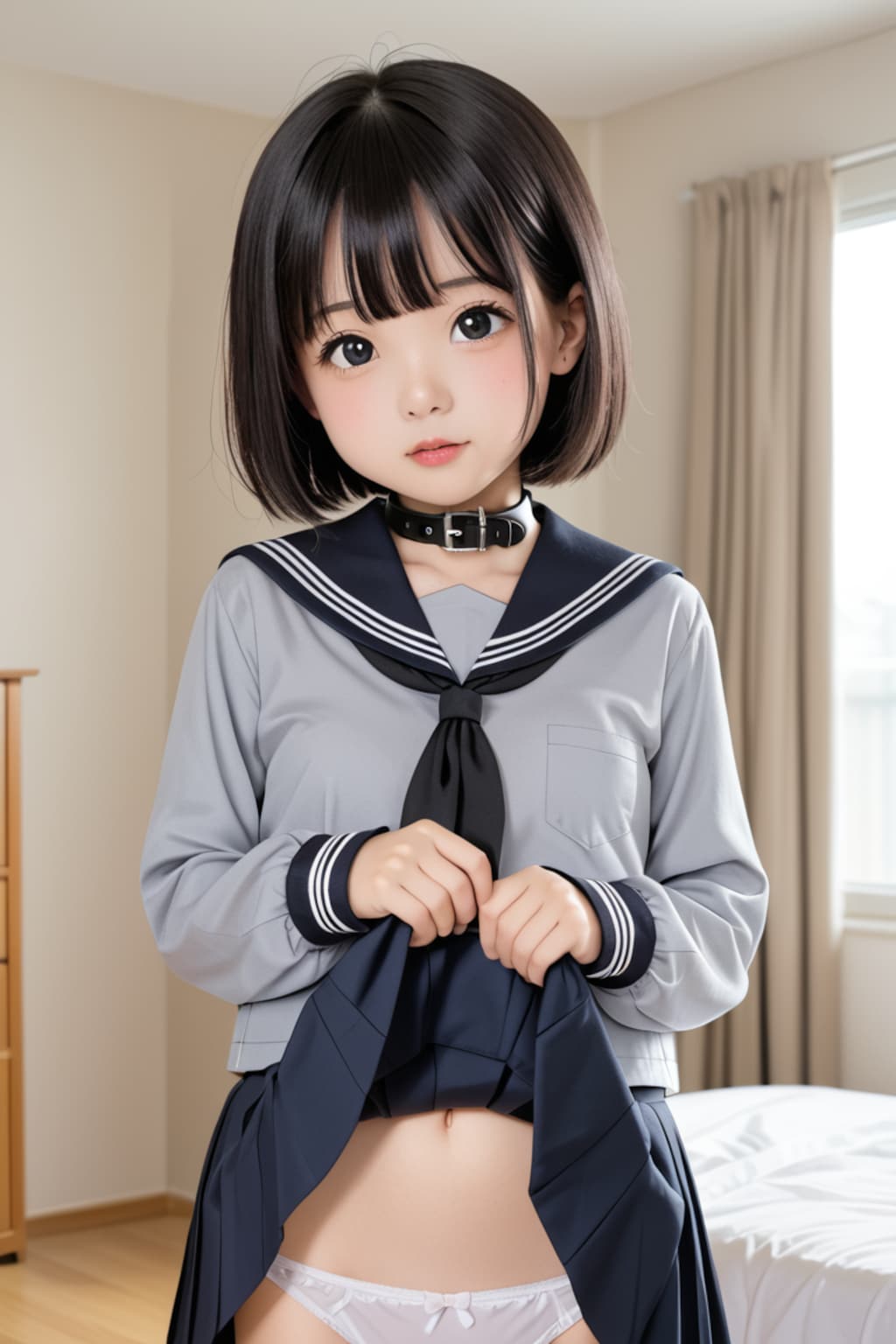 制服姿の少女