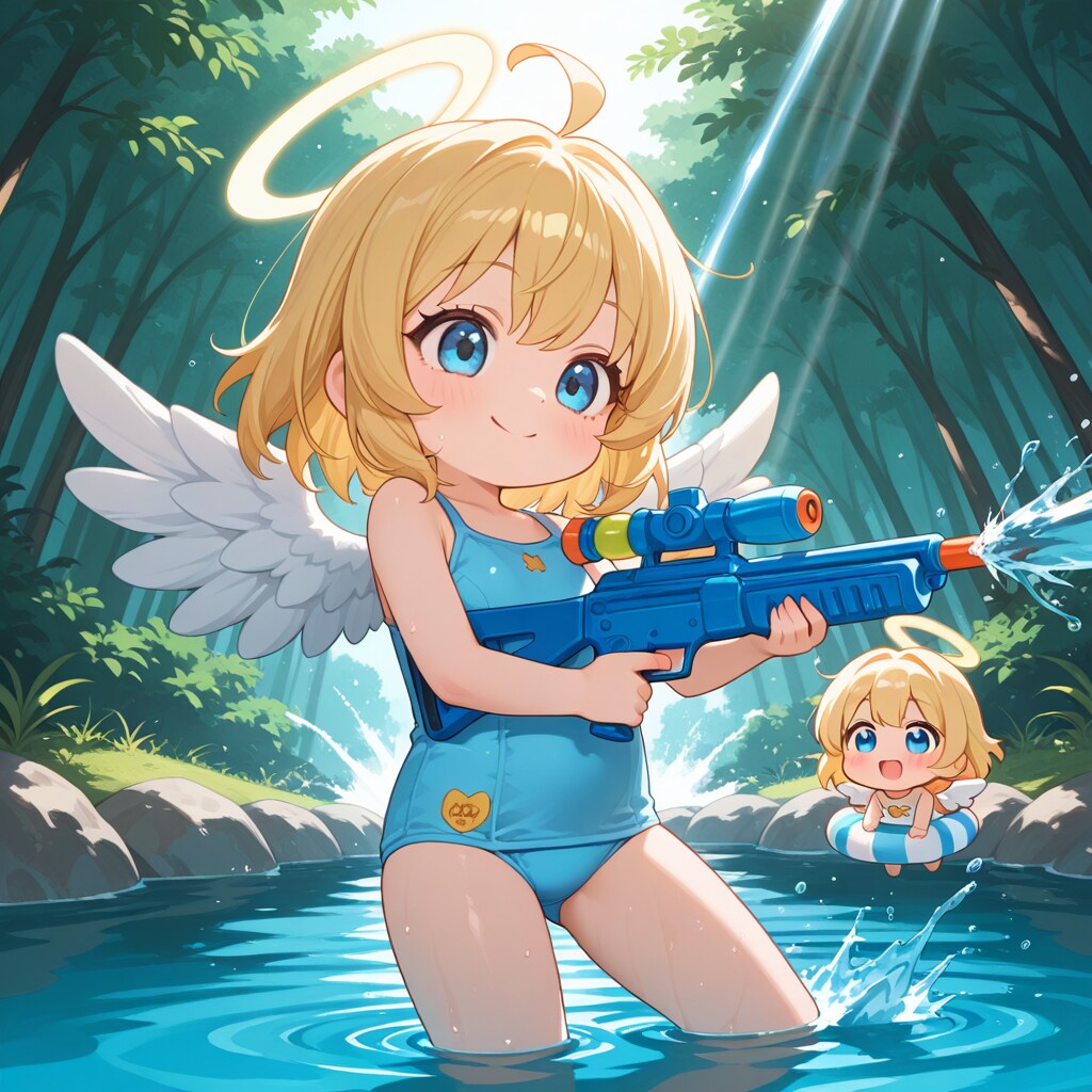 天使の水遊び