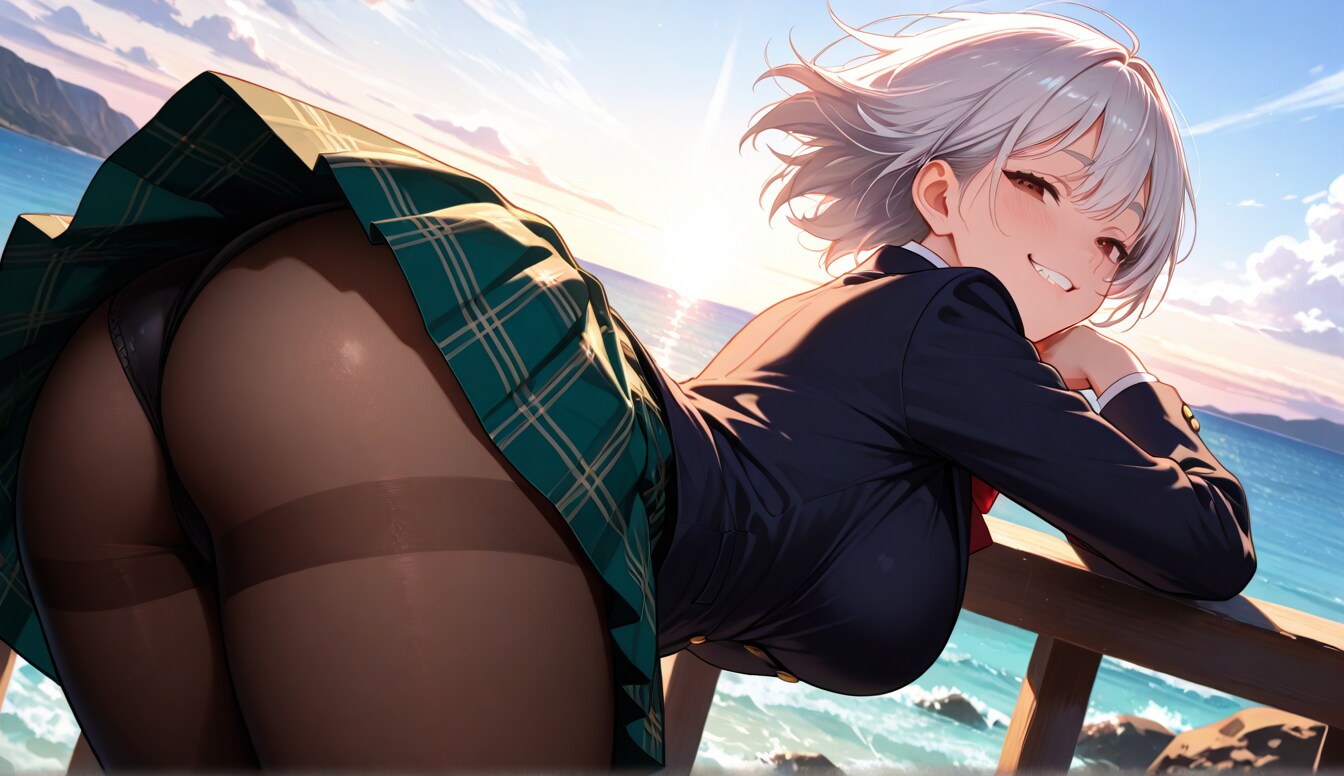 日の出を見る