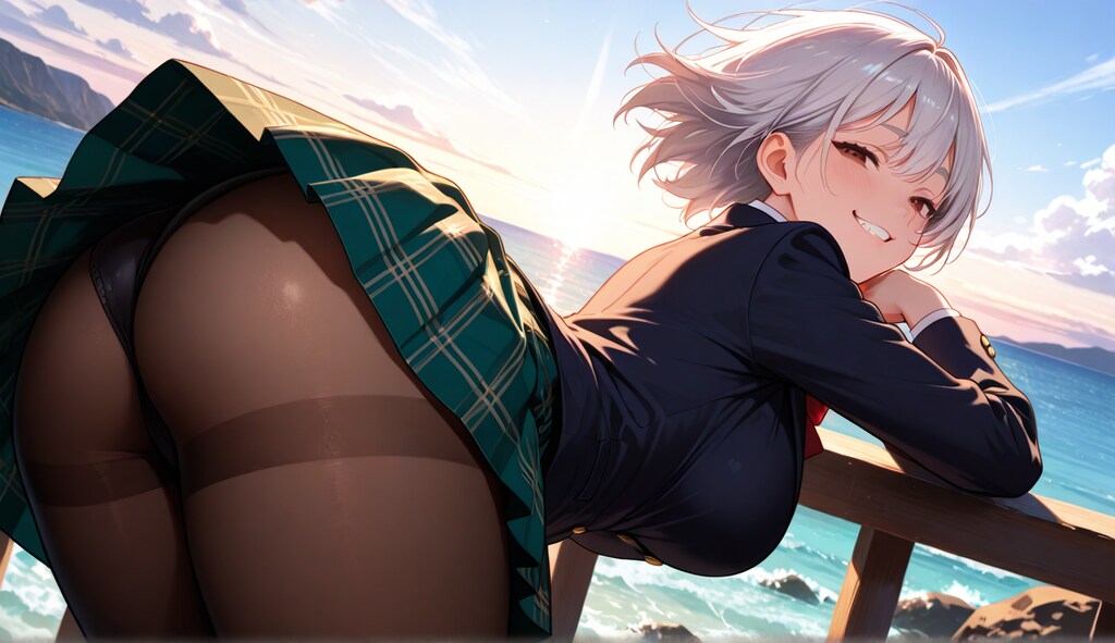 日の出を見る