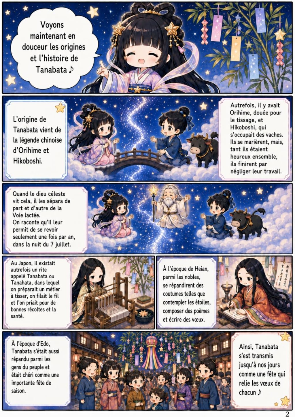 織姫が解説する世界の七夕学習漫画