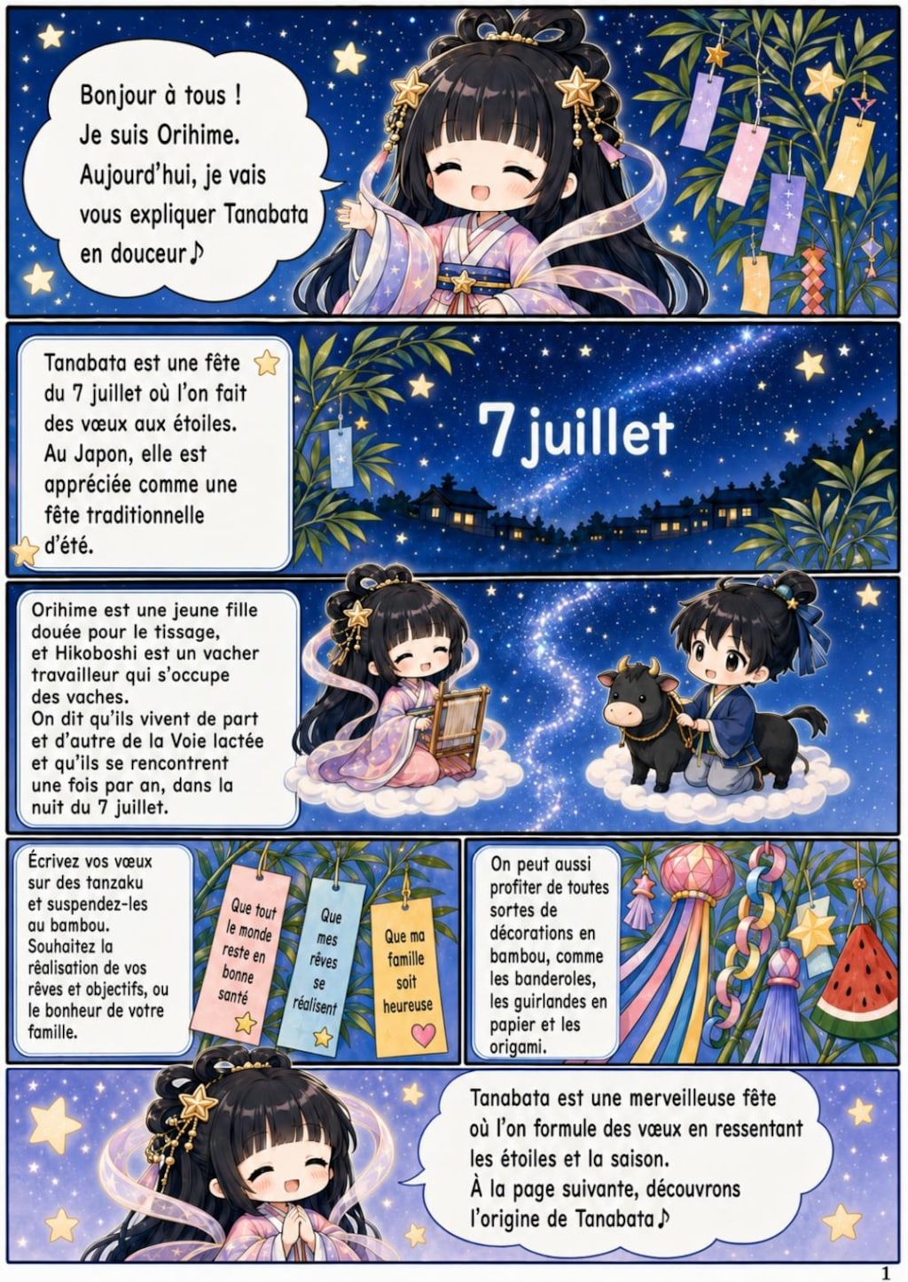 織姫が解説する世界の七夕学習漫画