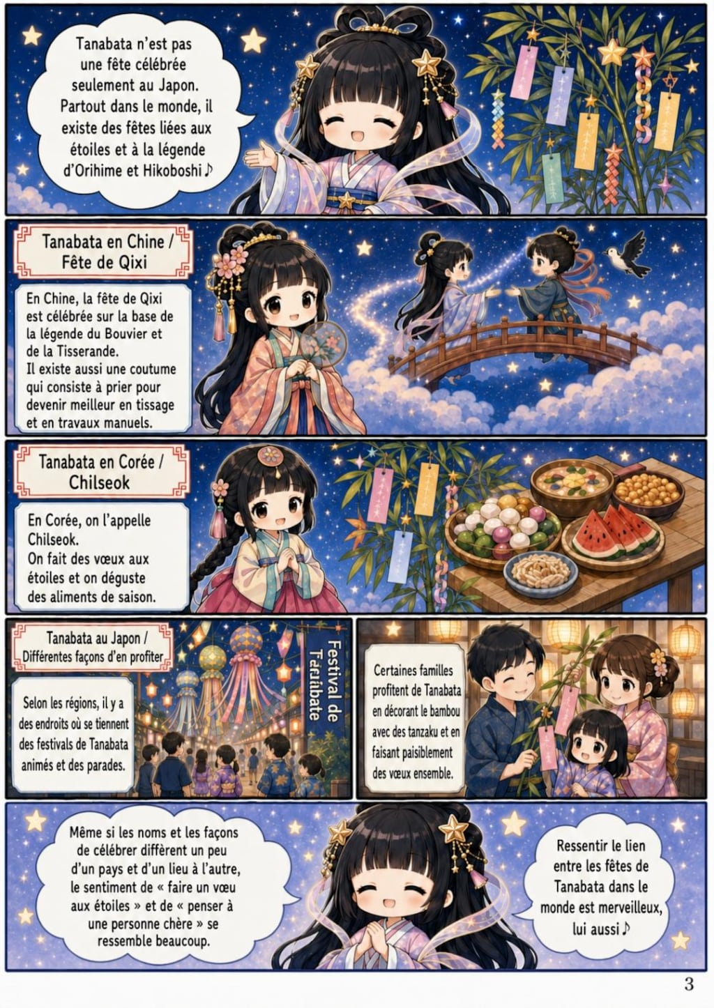 織姫が解説する世界の七夕学習漫画