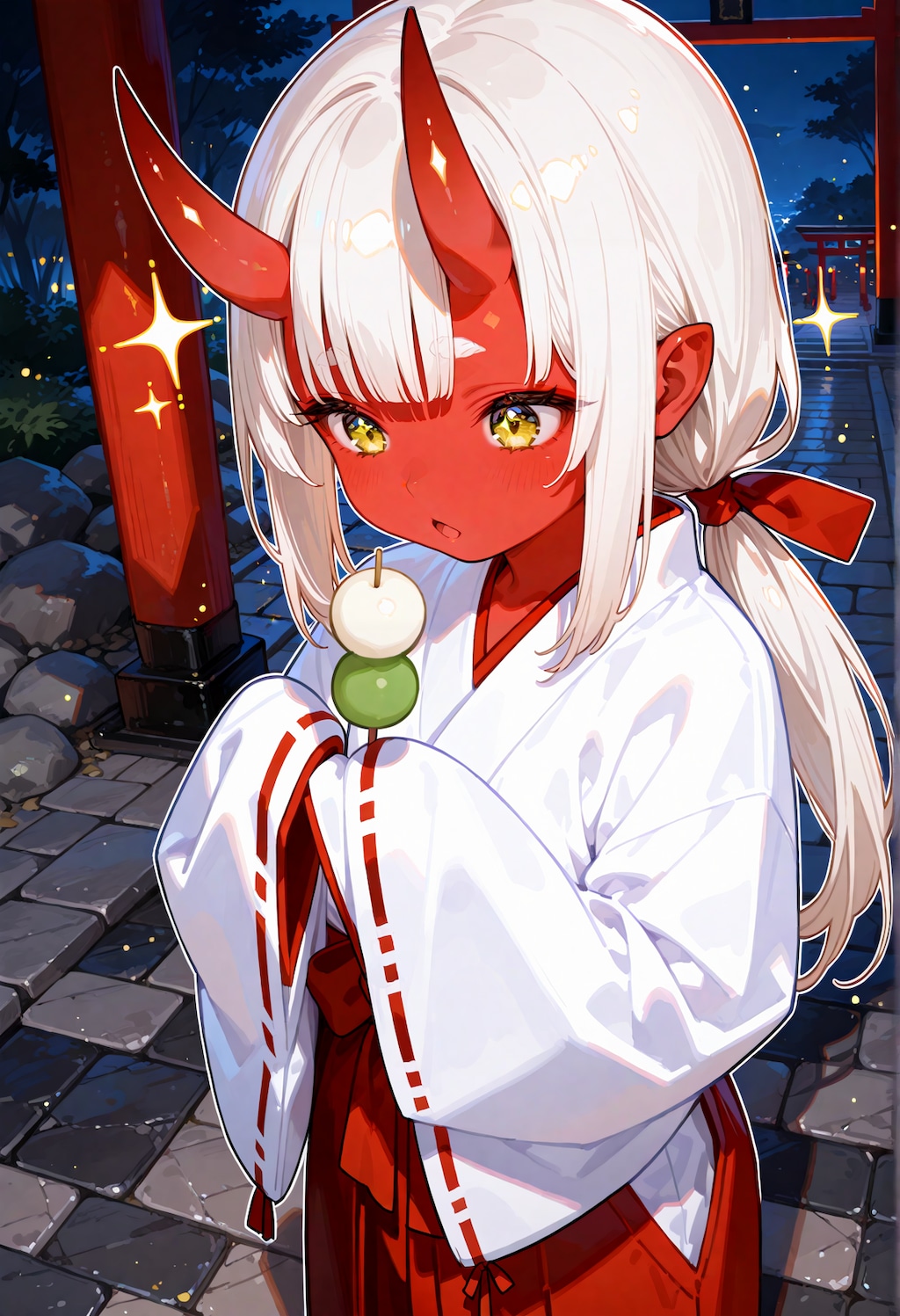 秋祭りの赤肌神職ちゃん。