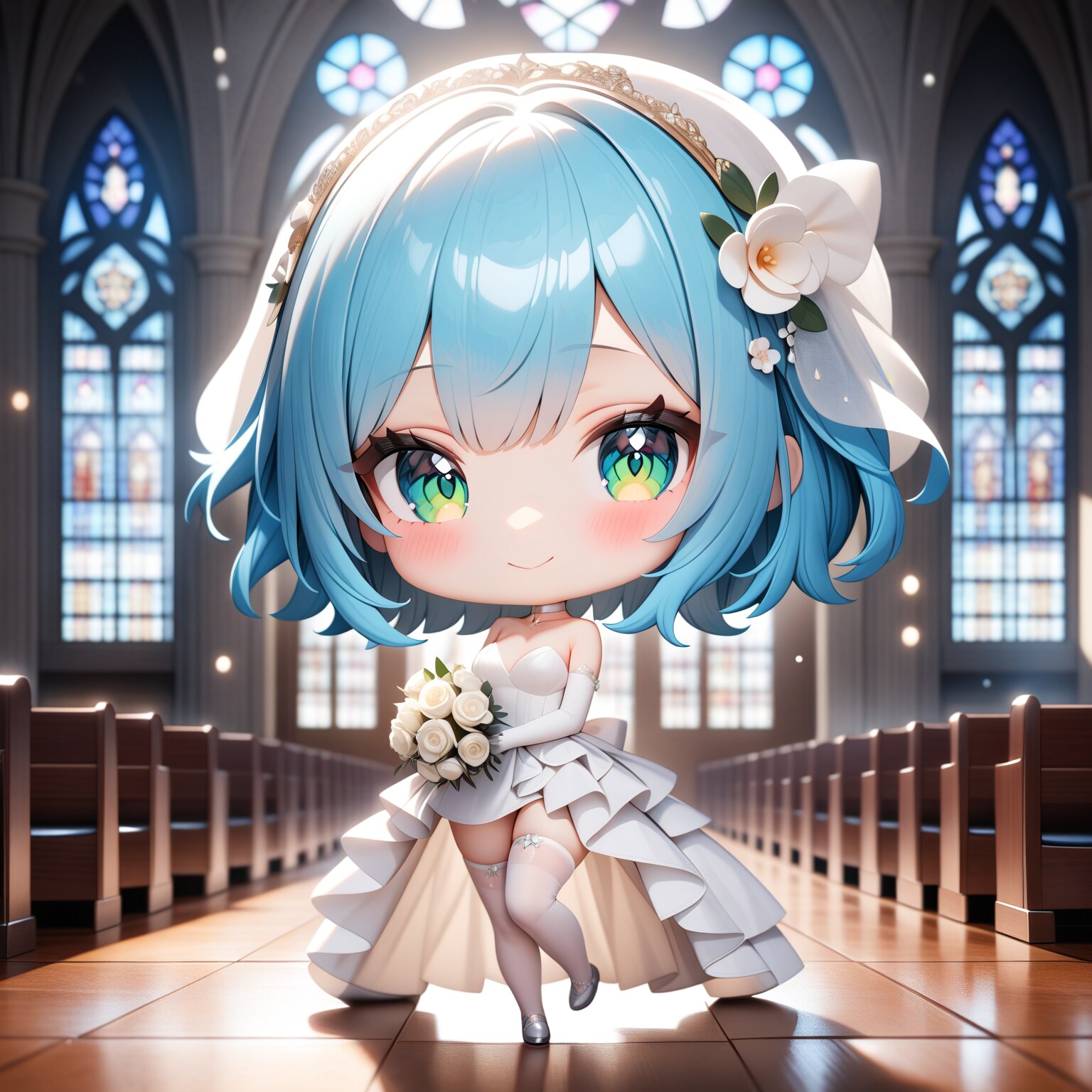 花嫁A子 デフォルメフィギュア風 | の人気AIイラスト・グラビア