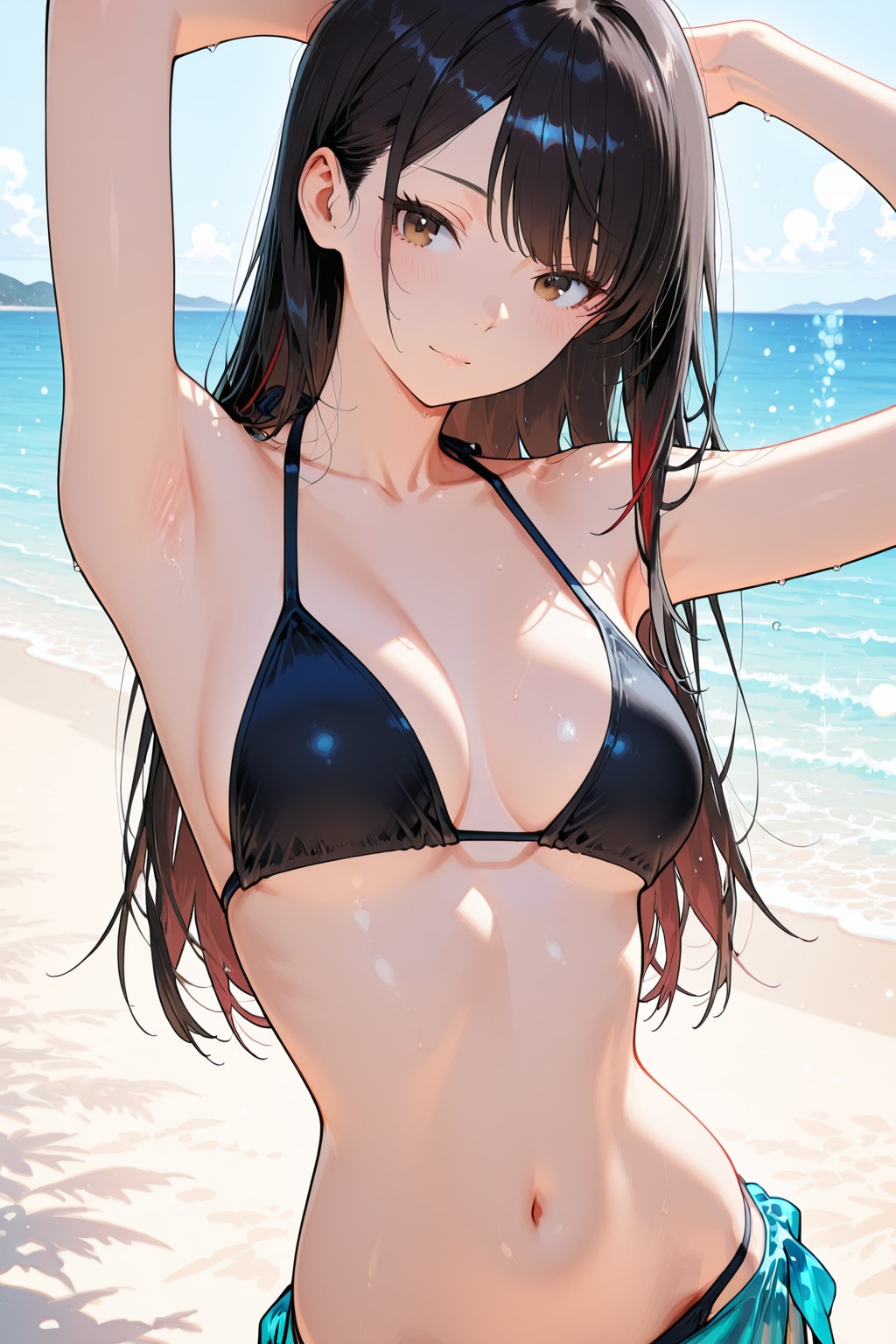 黒トライアングルビキニ①改