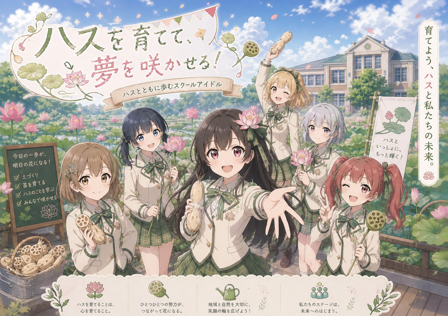 蓮ノ池女学院レンコン栽培系アイドル() | の人気AIイラスト・グラビア