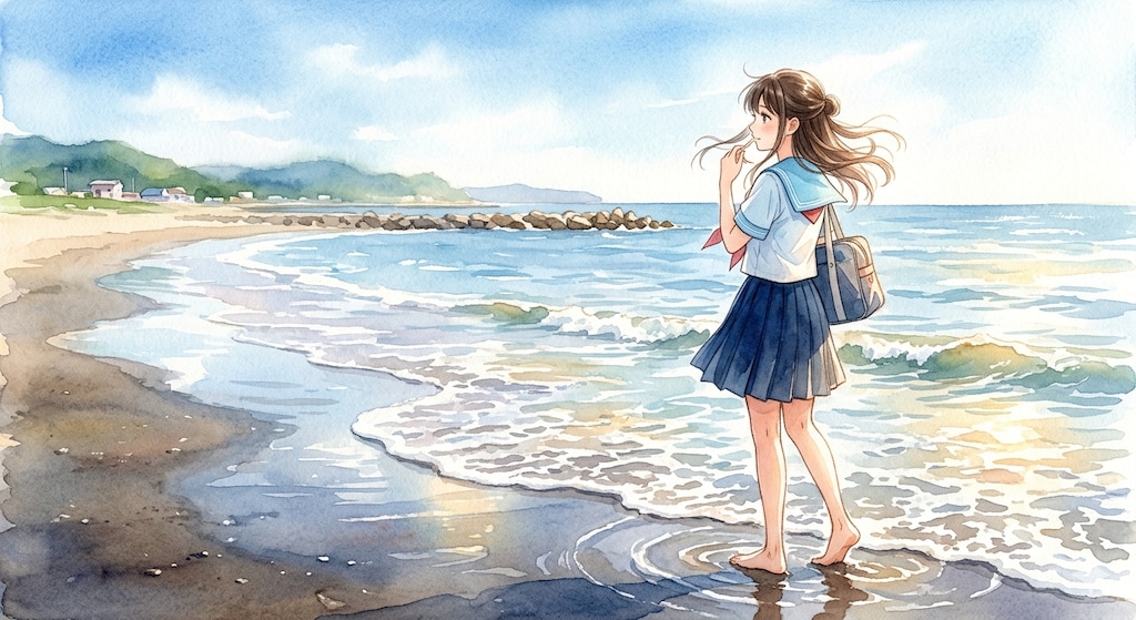 浜辺の少女