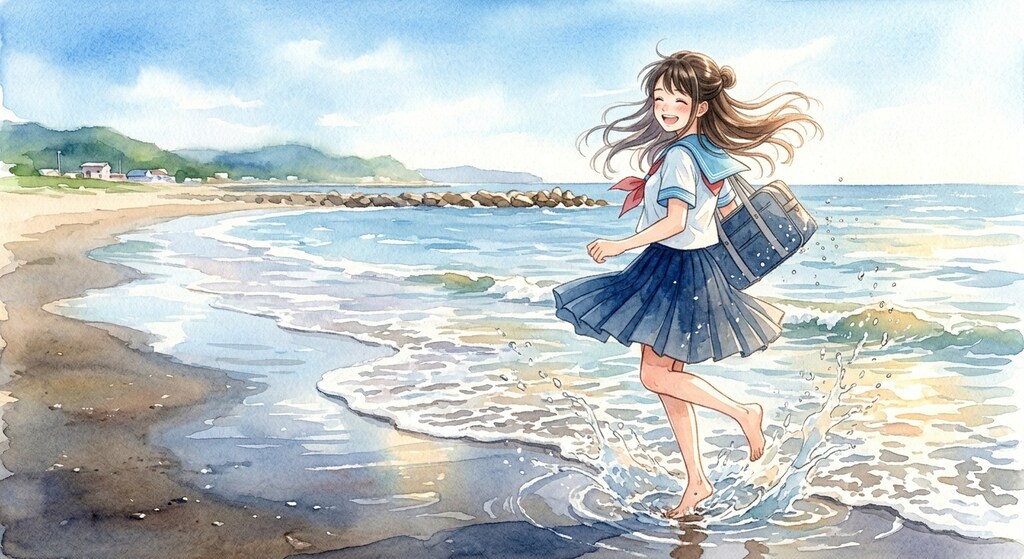 浜辺の少女
