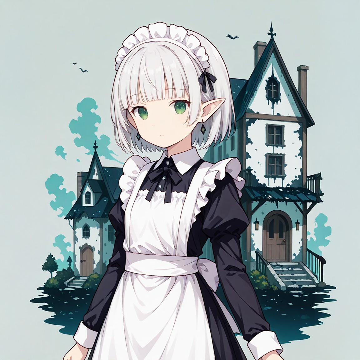 ホーンテッドエルフメイドA | の人気AIイラスト・グラビア