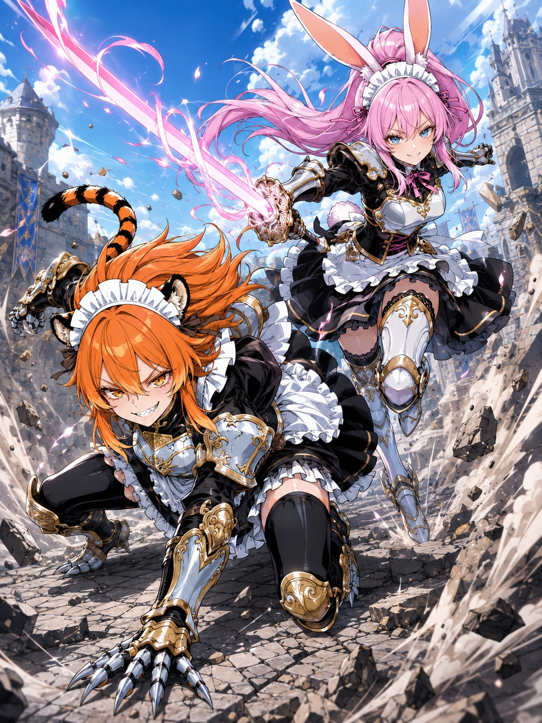 寅（とら）、卯（うさぎ）十二支アーマーメイド