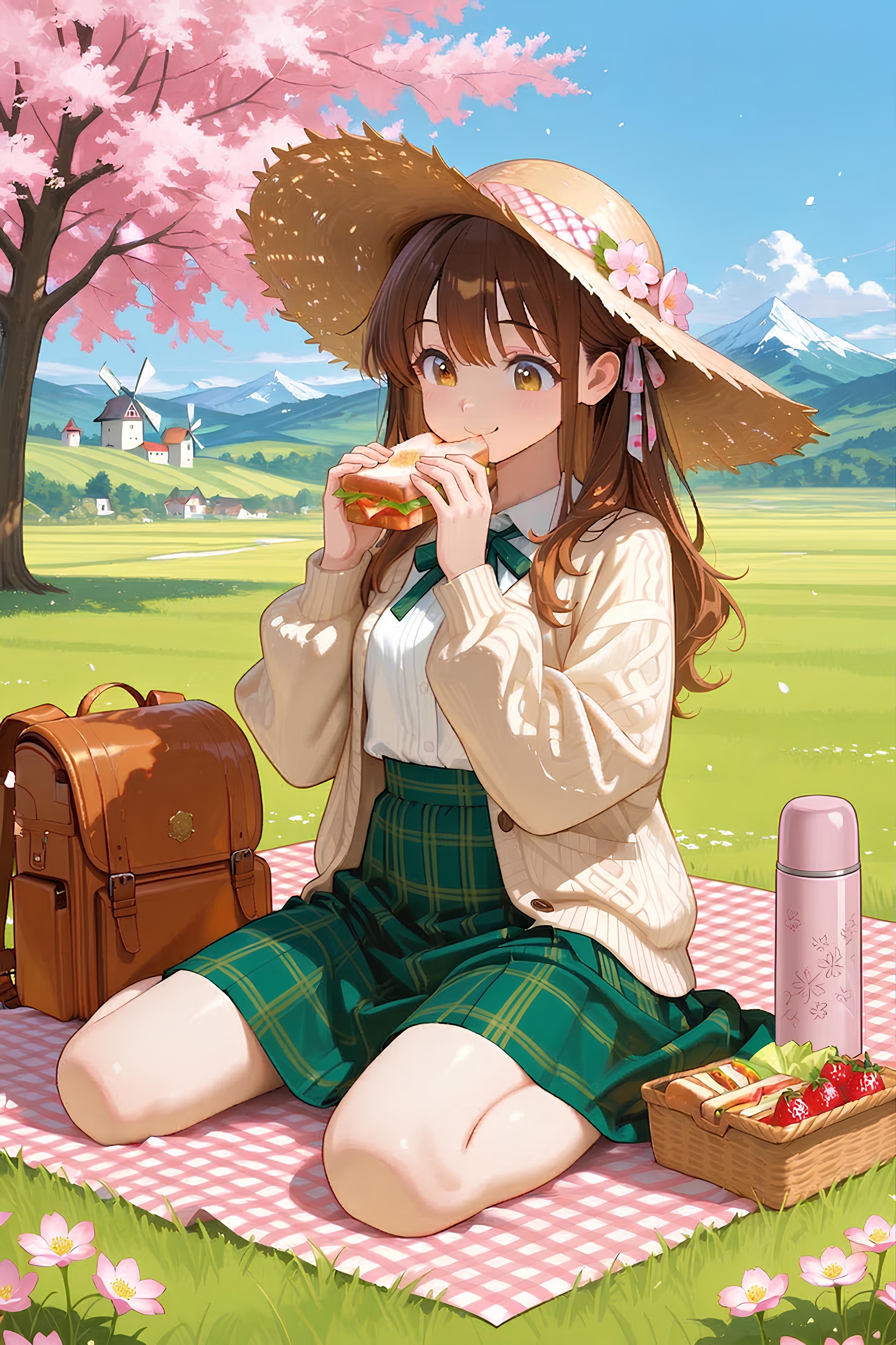 外で食べると何でおいしいんだろ？ | の人気AIイラスト・グラビア