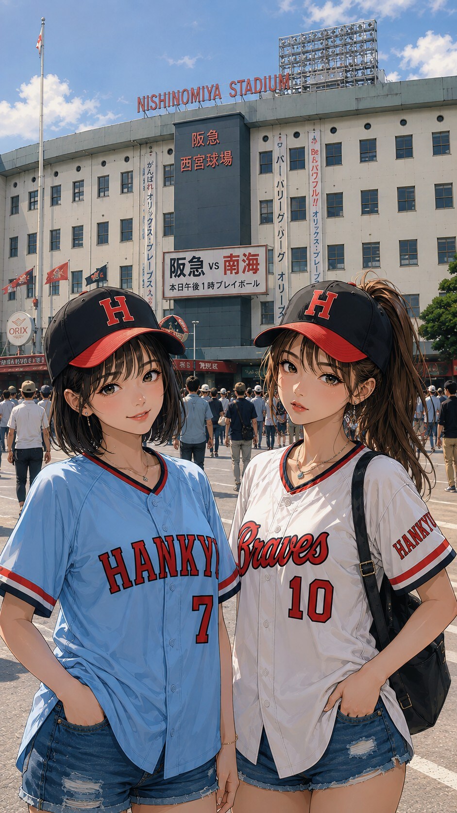 阪急西宮球場とブレーブスファンお姉やん⚾️ | の人気AIイラスト・グラビア