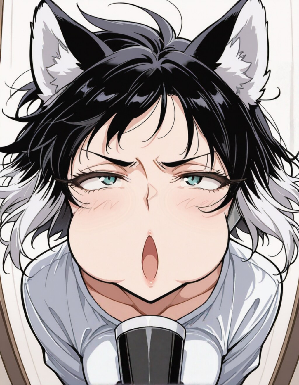 今日のわん娘 #1 「ドライヤーを口で受けるわん娘」