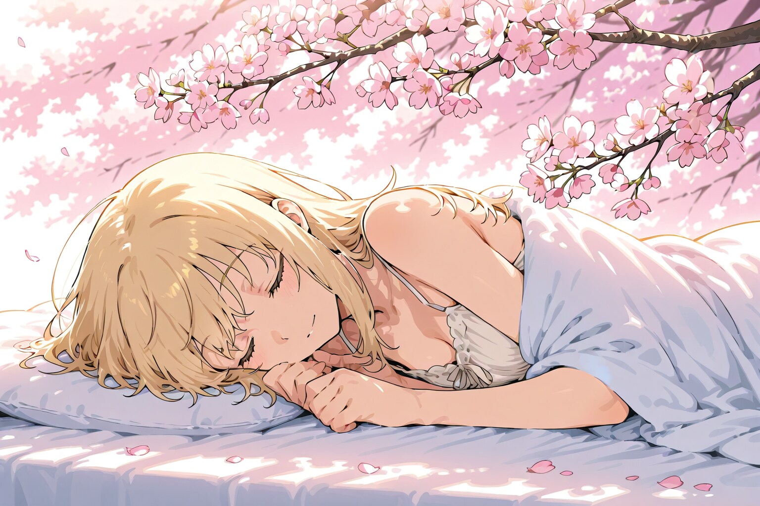 桜の下で