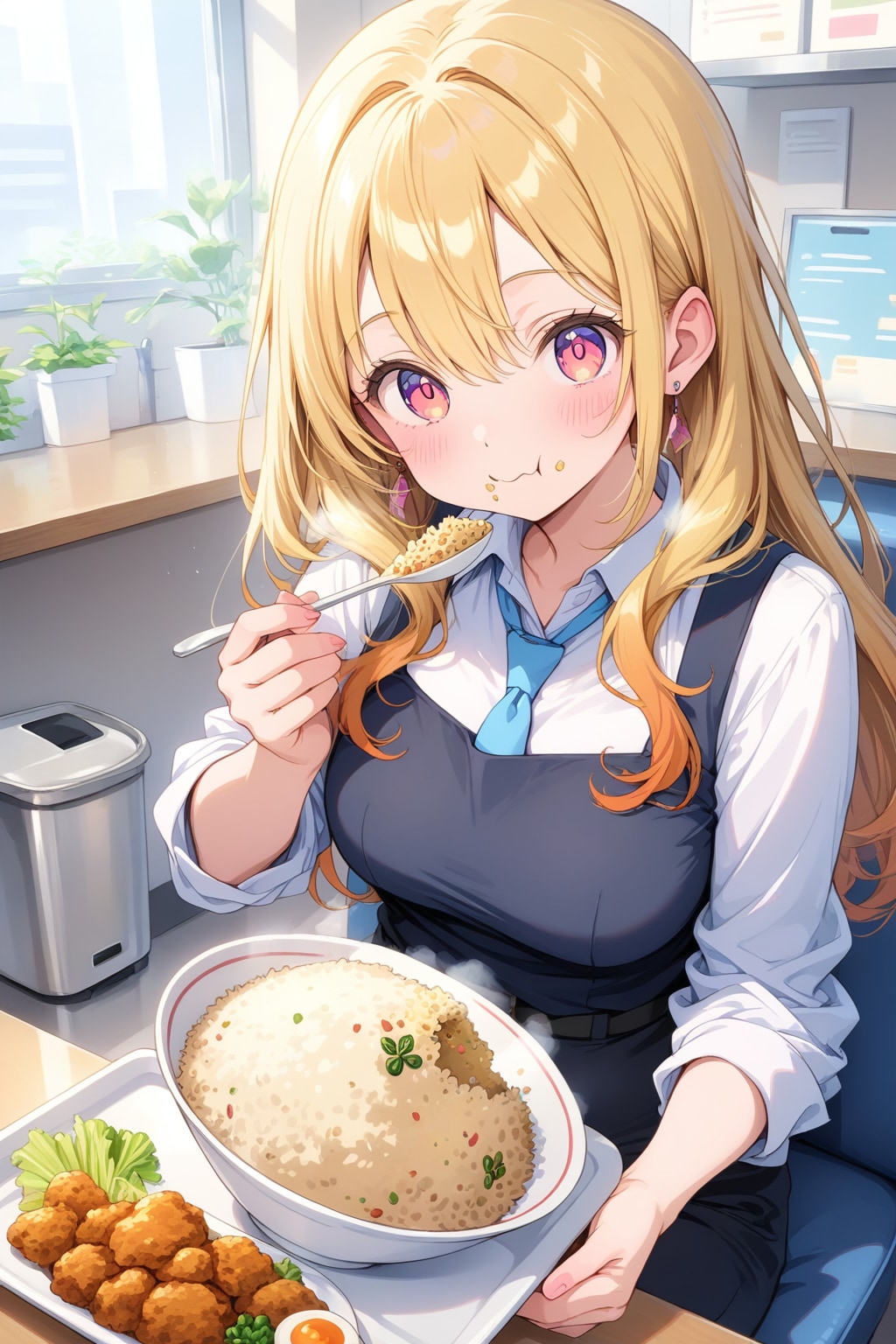 チャーハン食べる金髪ちゃん