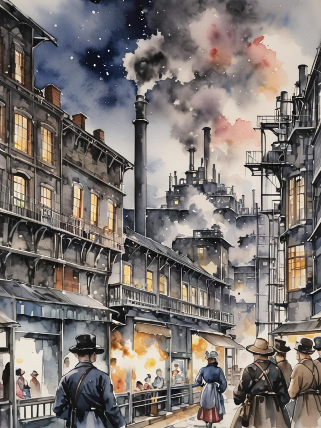 煙突のある風景