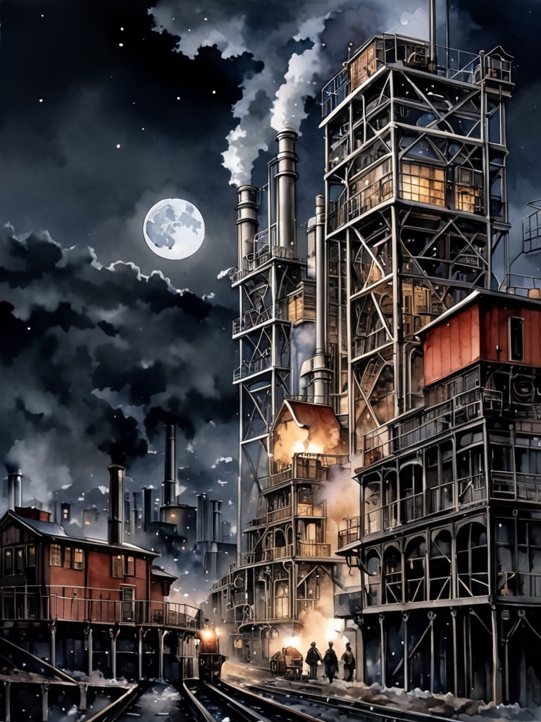 煙突のある風景 | の人気AIイラスト・グラビア