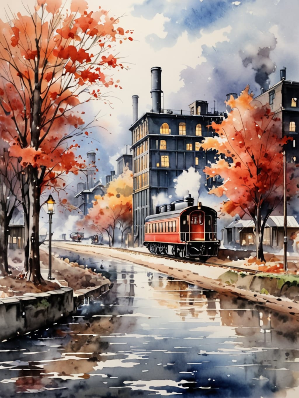 煙突のある風景